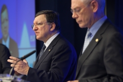 Herman van Rompuy, on the right, and José Manuel Barroso